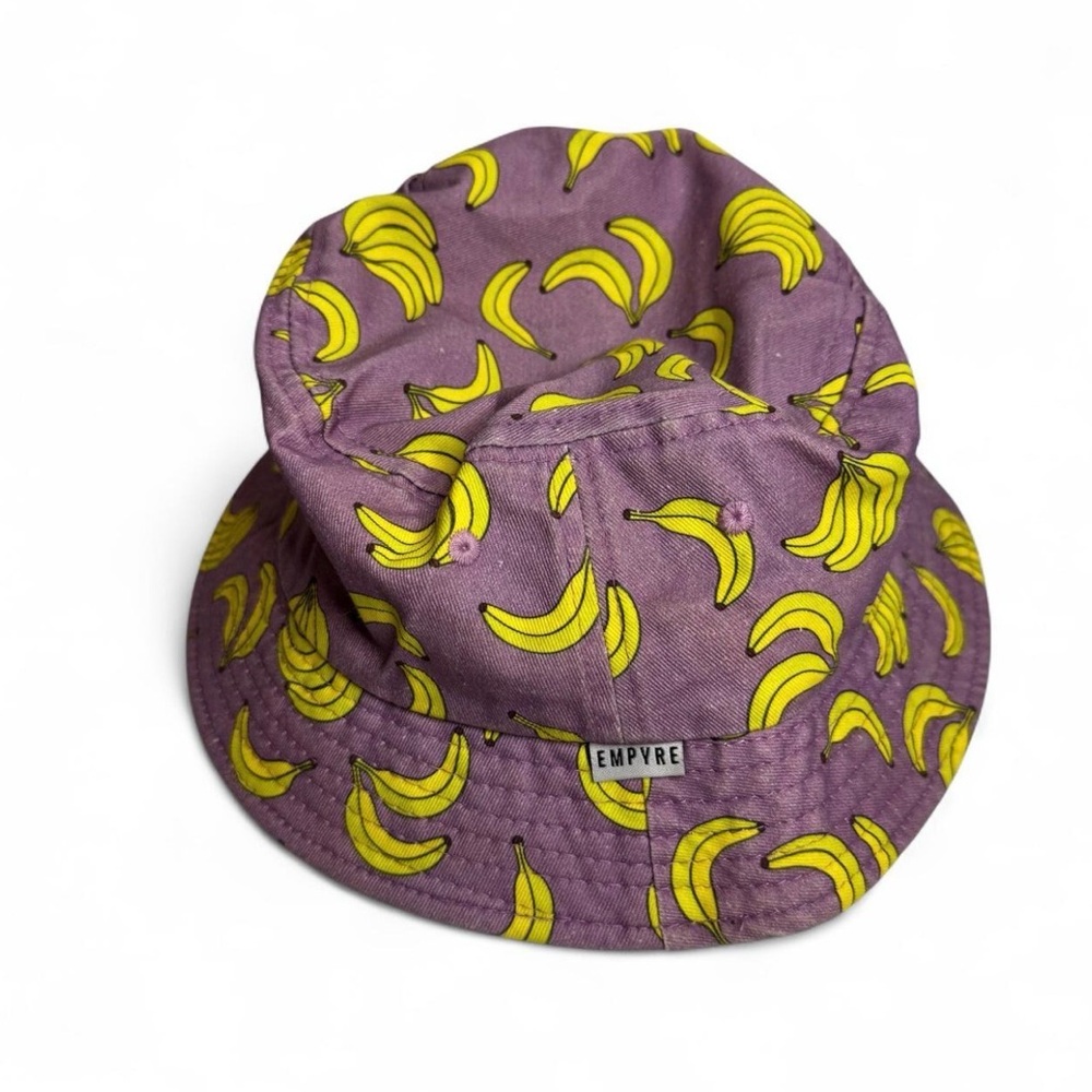 Empyre Violet Bucket Hat with Yellow Banana Design